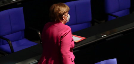 Angela Merkel am Donnerstag im Bundestag