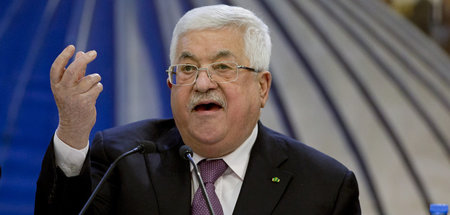 Mahmud Abbas bei einer Pressekonferenz (Ramallah, 22.1.2020)