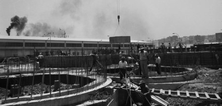 Großes Vorhaben: Baustelle des nun zerstörten 48 Meter hohen Get...