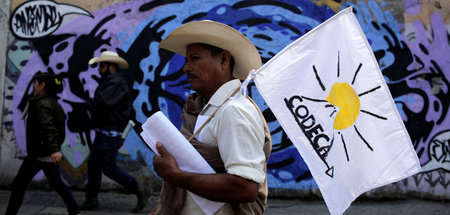 Protest von Landarbeitern in Guatemala-Stadt am 7. März 2017