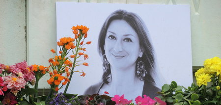 Posthum verfolgt: Ein Bild der ermordeten maltesischen Journalis