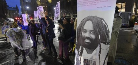 Proteste für die Freilassung von Mumia Abu-Jamal in der US-Stadt...