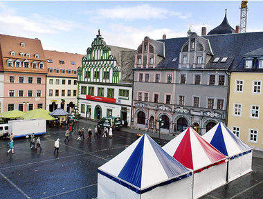 Auch »nicht völlig original« – der Marktplatz von Weimar