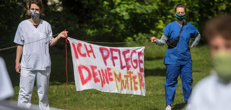 Pflegerinnen und Pfleger demonstrieren schon seit einiger Zeit f...