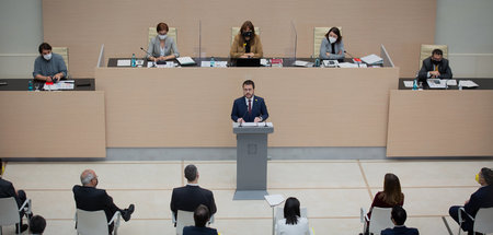 Pere Aragones (M.), Vizepräsident von Katalonien und Kandidat de... Pere Aragones (M.), Vizepräsident von Katalonien und Kandidat de...