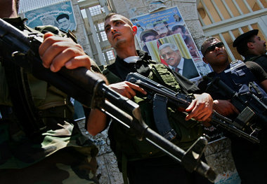 Bodyguards beim Abbas-Besuch am Donnerstag in Nablus