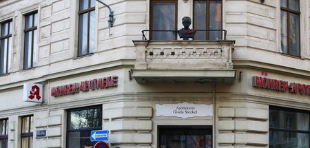 Sogar mit Büste: Die Mohren-Apotheke in Görlitz