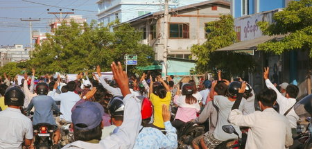 In Myanmar wird weiter gegen die Militärjunta protestiert, wie h