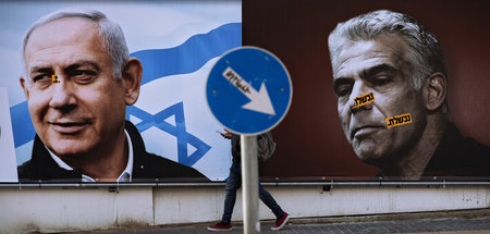 Wahlkampf ohne Ende: Israels Premier Benjamin Netanjahu (l.) und...