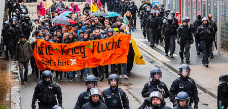 Bei der Blockade des Bundesamts für Wirtschaft und Ausfuhrkontro...