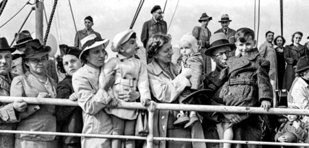 Ankunft deutsch-jüdischer Geflüchteter auf dem Linienschiff Rako...