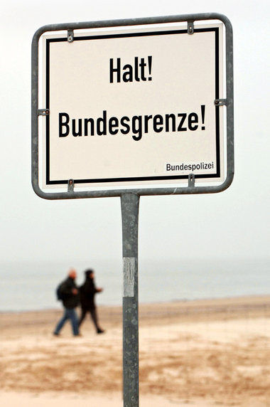 Deutsch-polnische Grenze auf der Ostseeinsel Usedom