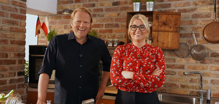 Björn Freitag mit der polnischen Sterneköchin Agata Reul aus Düs...