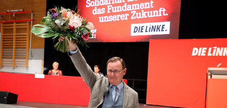 Bodo Ramelow beim Landesparteitag der Thüringer Linkspartei in S...