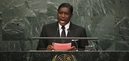 Teodoro Nguema Obiang Mangue spricht bei der UN-Vollversammlung 