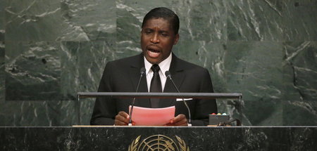 Teodoro Nguema Obiang Mangue spricht bei der UN-Vollversammlung
