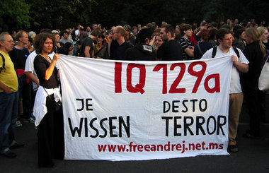 Weg mit dem Gesinnungsparagraphen 129 – Protestaktion in Berlin