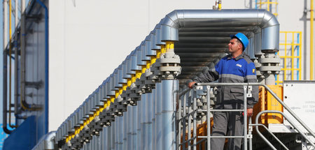 Auf der von Gasprom betriebenen Verdichterstation Slawjanskaja b... Auf der von Gasprom betriebenen Verdichterstation Slawjanskaja b...