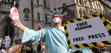 Demonstration am Mittwoch vor den Royal Courts of Justice in Lon...