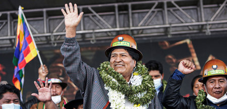 Treffen mit Gewerkschaftern und Aktivisten gehören zu Evo Morale...