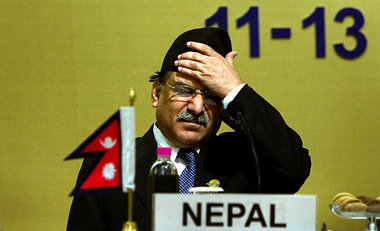 Nepals Premier Prachanda beim Gipfeltreffen der Anrainerstaaten ...
