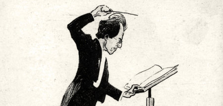 »Hier röhrt die Natur«: Gustav Mahler am Pult (Zeichnung um 1890...
