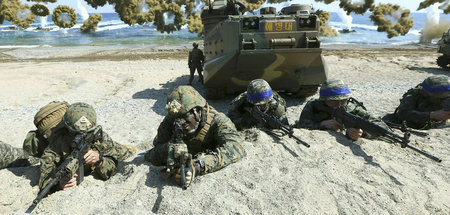 Soldaten aus den USA und Südkorea bei einer Militärübung im Augu...