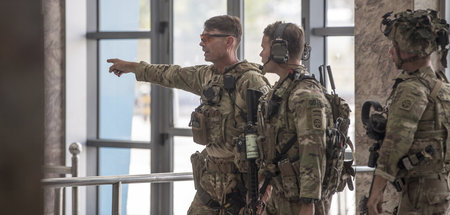 US-Soldaten am Sonntag auf dem Flughafen von Kabul