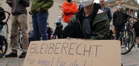Protestaktion für Bleiberecht und gegen Abschiebungen in Potsdam...