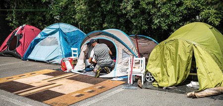 Ein Zeltlager von Wohnungslosen in Mainz (2020)