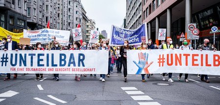 Gemeinsam für mehr Solidarität: Erster Demoblock am Sonnabend in...
