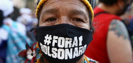 »Bolsonaro raus«: Demonstrantin am Dienstag in São Paulo