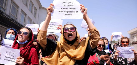 Protestierende Frauen am vergangenen Freitag in Kabul Protestierende Frauen am vergangenen Freitag in Kabul