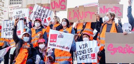 Eine Belegschaft im Ausstand: Entschlossen und bereit (Berlin, 9...