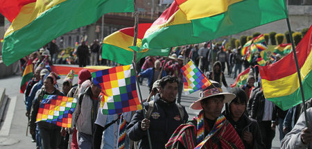 Neues Selbstbewusstsein: Indigene aus Potosí demonstrieren in La...