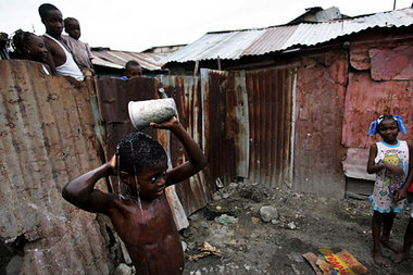 Slumbewohner in Port-au-Prince, Haiti
