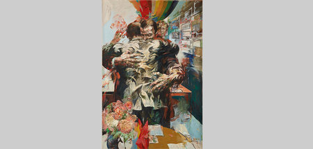 Willi Sitte: Freundschaft (1970), Öl auf Hartfaser, 180 x 125 cm