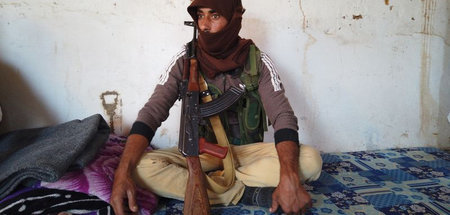 Die Kämpfer des armenischen Bataillons kämpfen für die Selbstver...