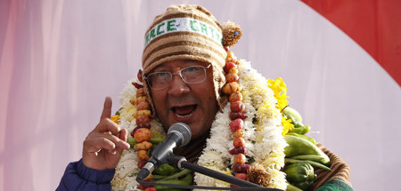 Bereit zur Gegenwehr: Hinter Boliviens Präsident Luis Arce stehe...