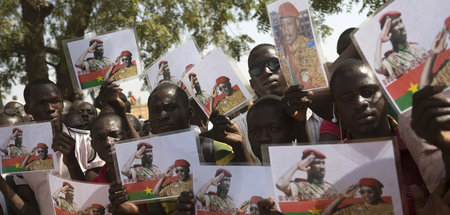 Vorbild auch für junge Burkiner: Bilder von Thomas Sankara bei P