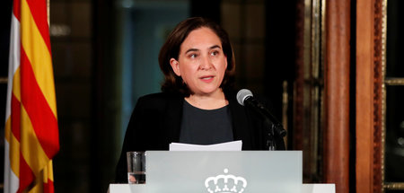 Barcelonas Bürgermeisterin, Ada Colau, eröffnete den internation... Barcelonas Bürgermeisterin, Ada Colau, eröffnete den internation...