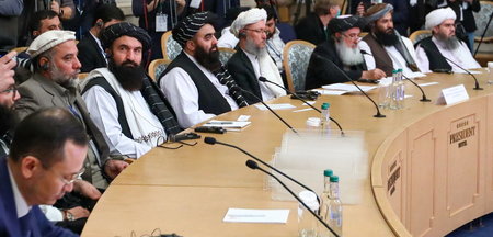 Im Zentrum der Diskussionen: Die Taliban-Delegation auf der Konf...