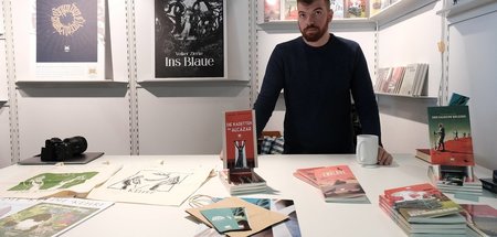 Der Stand des Jungeuropa-Verlags auf der Buchmesse Frankfurt mit...