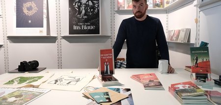 Der Stand des Jungeuropa-Verlags auf der Buchmesse Frankfurt mit...