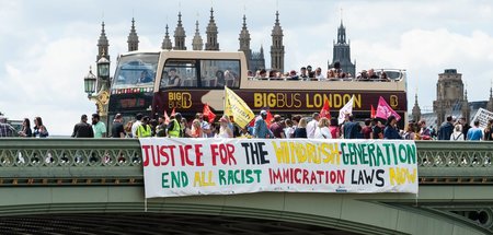 Proteste beim ersten offiziellen »Windrush Day« auf der Westmins...