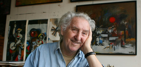Willi Neubert in seinem Atelier (Thale, 5.12.2005)
