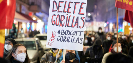 Proteste gegen Unionbusting bei Gorillas am Dienstag abend in Be...