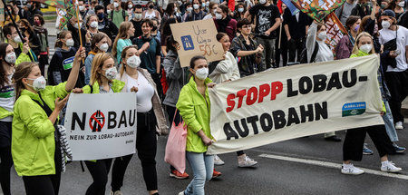 Proteste gegen den Bau des Lobau-Tunnels in Wien im Juli