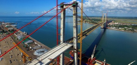 Maputo-Katembe-Brücke in Mosambik, gebaut mit chinesischer Unter...