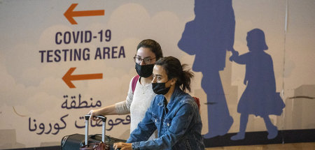 Teststation am Ben-Gurion-Flughafen in Tel Aviv (28.11.2021)